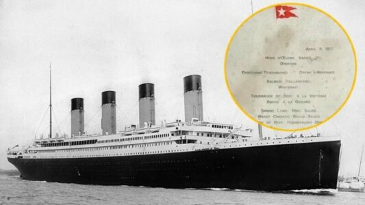 Bardzo drogie menu z Titanica