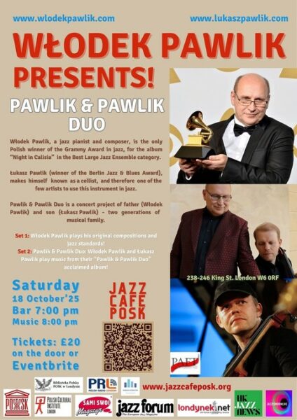 Pawlik & Pawlik Duo w sobotę w Jazz Cafe POSK