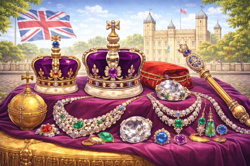 You are currently viewing Najdroższe klejnoty brytyjskiej rodziny królewskiej – korony, biżuteria i kamienie szlachetne monarchii